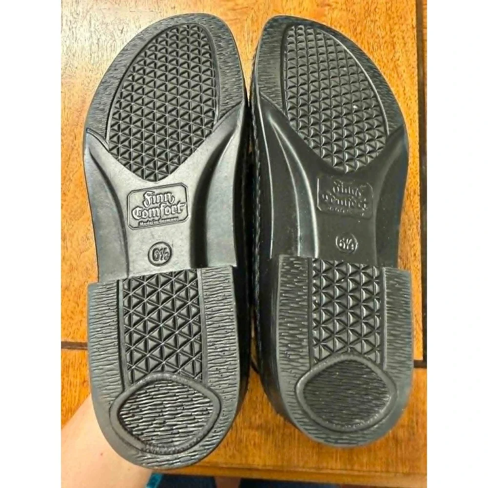 Finn Comfort Women's 6.5 UK 9 US Black Leather Slingback Sandals Made in Germany